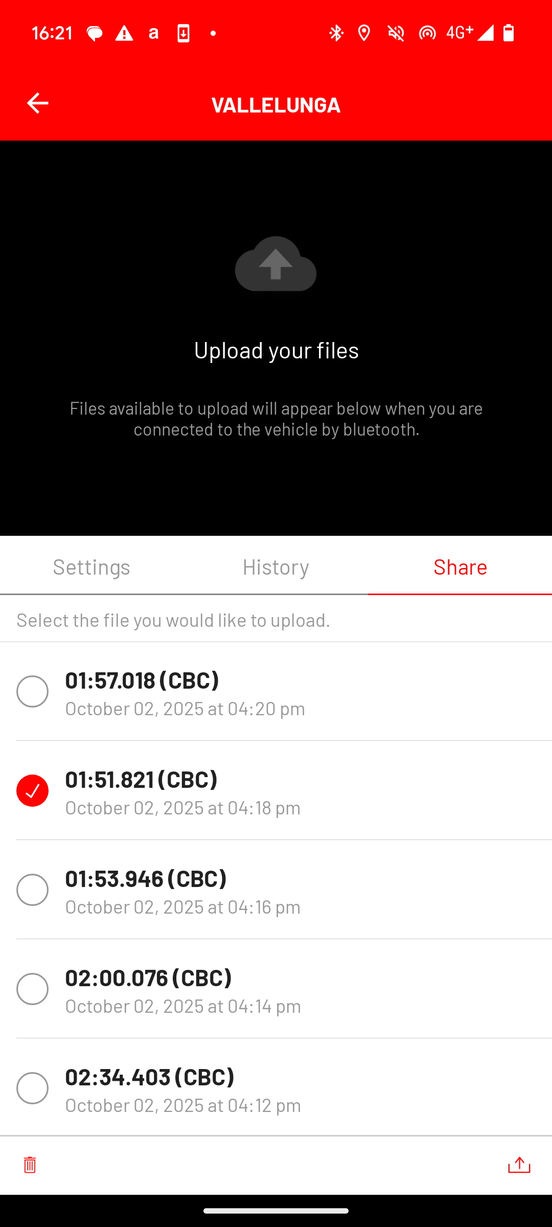 Telemetry file selected
